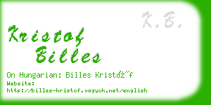 kristof billes business card